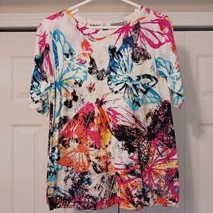 #359 3/$18 - Joseph A. Blue/Pink Short Sleeve Top Size M